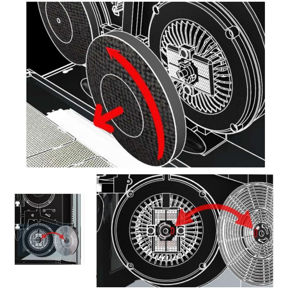 Combo 2 vỉ than hoạt tính hút mùi RVH - 7S (hood-DG, LG, BW...), bánh than hút mùi đường kính 216mm