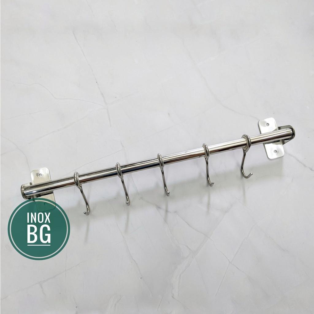 Móc treo xoong nồi 5/7/9 móc dài 40/50/60cm (có vít nở kèm)