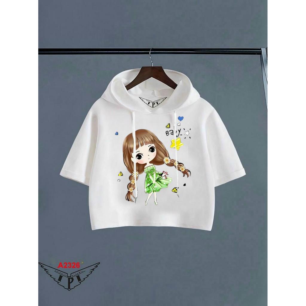Áo nón croptop hoạ tiết bím tóc hoa cúc cho mẹ và bé diện mùa xuân(18kg-43kg