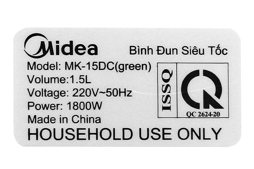 Bình Đun Siêu Tốc Midea MK-15DC (1.5 lít) - Xanh - Hàng chính hãng