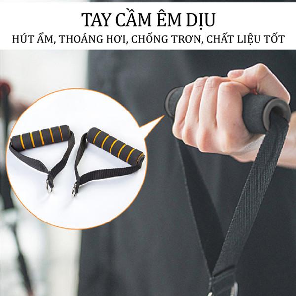 Bộ dây tập thể hình, đa năng (tập Gym) ngũ sắc đàn hồi cao cấp 11 món, tăng cơ, vận động, luyện bắp tay bắp chân