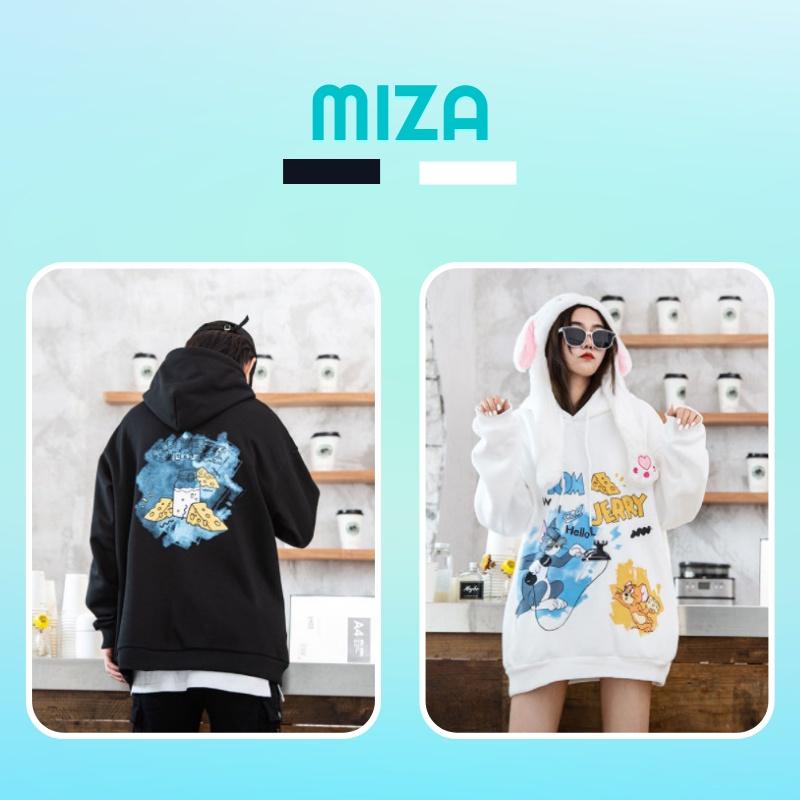 Áo hoodie nữ nam unisex cặp đôi local brand nỉ ngoại cao cấp da cá form rộng có mũ ulzzang hàn quốc cute zip TOM & JERRY