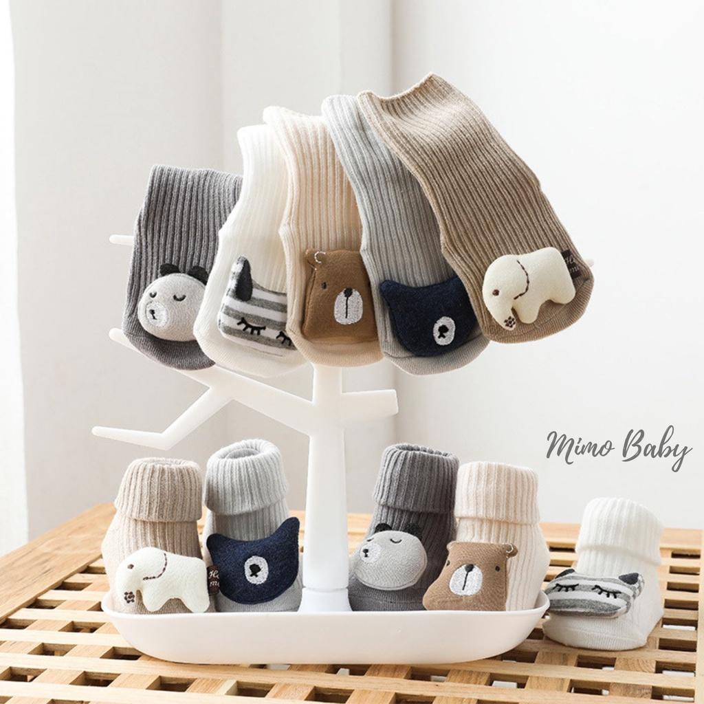 Tất vớ cao cổ cho bé sơ sinh, tất trẻ em hình thú cao cấp có chống trượt Mimo Baby T06