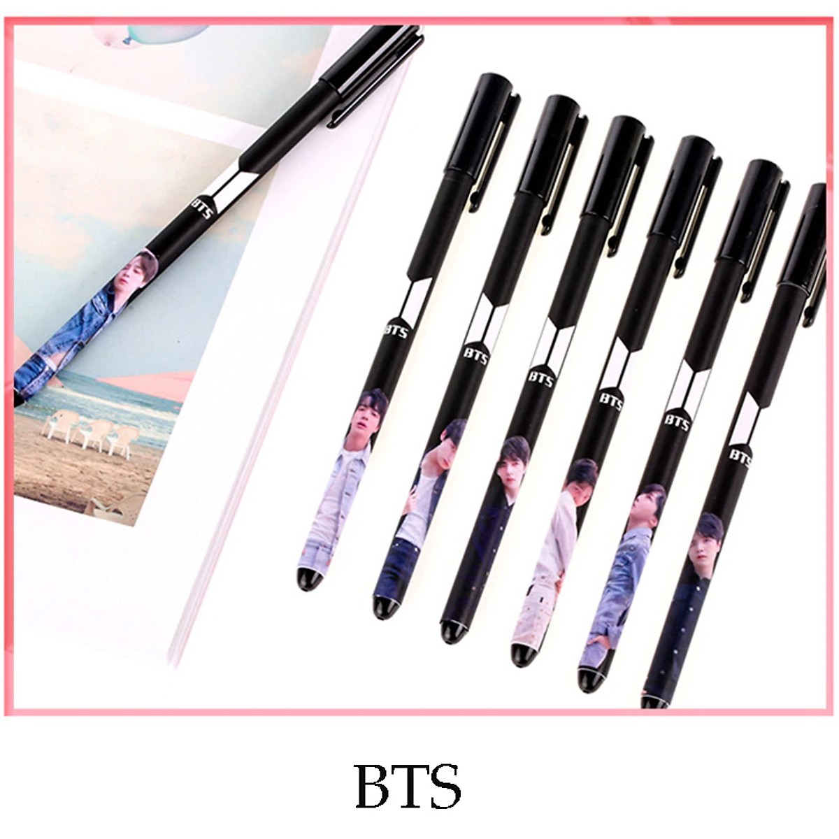 Combo 3 bút BTS và 2 sổ tay in hình BTS tặng sticker BTS