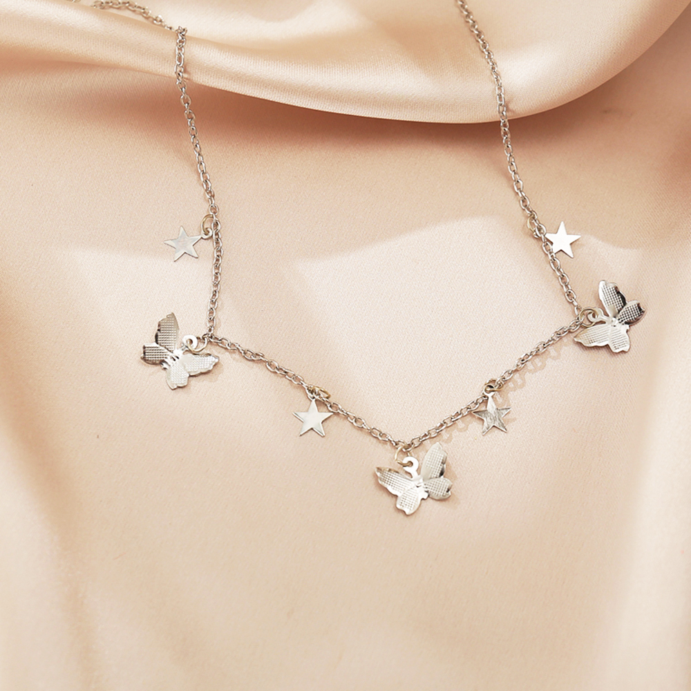 Dây chuyền vòng cổ cánh bướm ngôi sao cho nữ