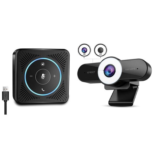 Bộ họp trực tuyến Micro kèm loa eMeet OfficeCore M0 kết hợp Webcam eMeet C970L full HD1080p - Hàng chính hãng