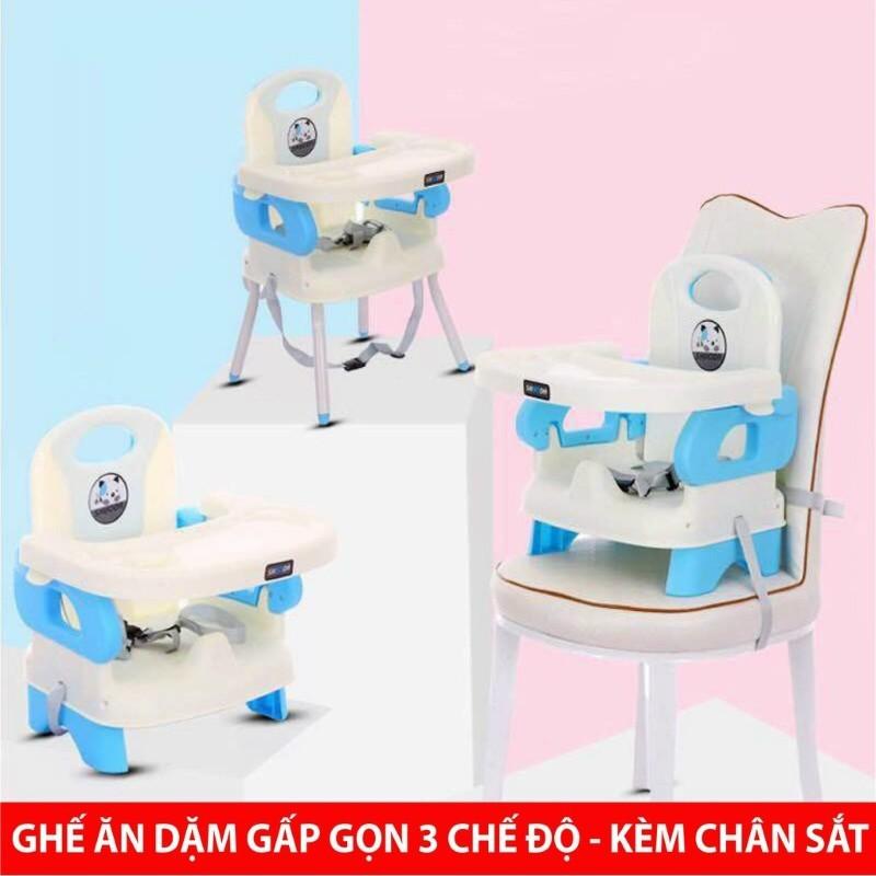 Ghế ăn dặm gấp gọn HB09 cho bé – Ghế ngồi ăn đa năng cho bé trai, gái – Chất liệu nhựa an toàn, kèm chân sắt DC002