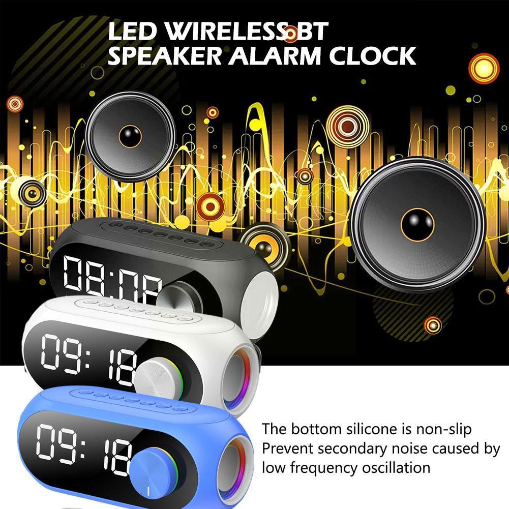 Đèn LED Loa Bluetooth Không Dây Đồng Hồ Báo Thức Nhà Phòng Đồng Hồ Đài FM Phát Thẻ TF Trang Trí Đồng Hồ Báo Thức Âm Nhạc Aux F3I4 Color: C