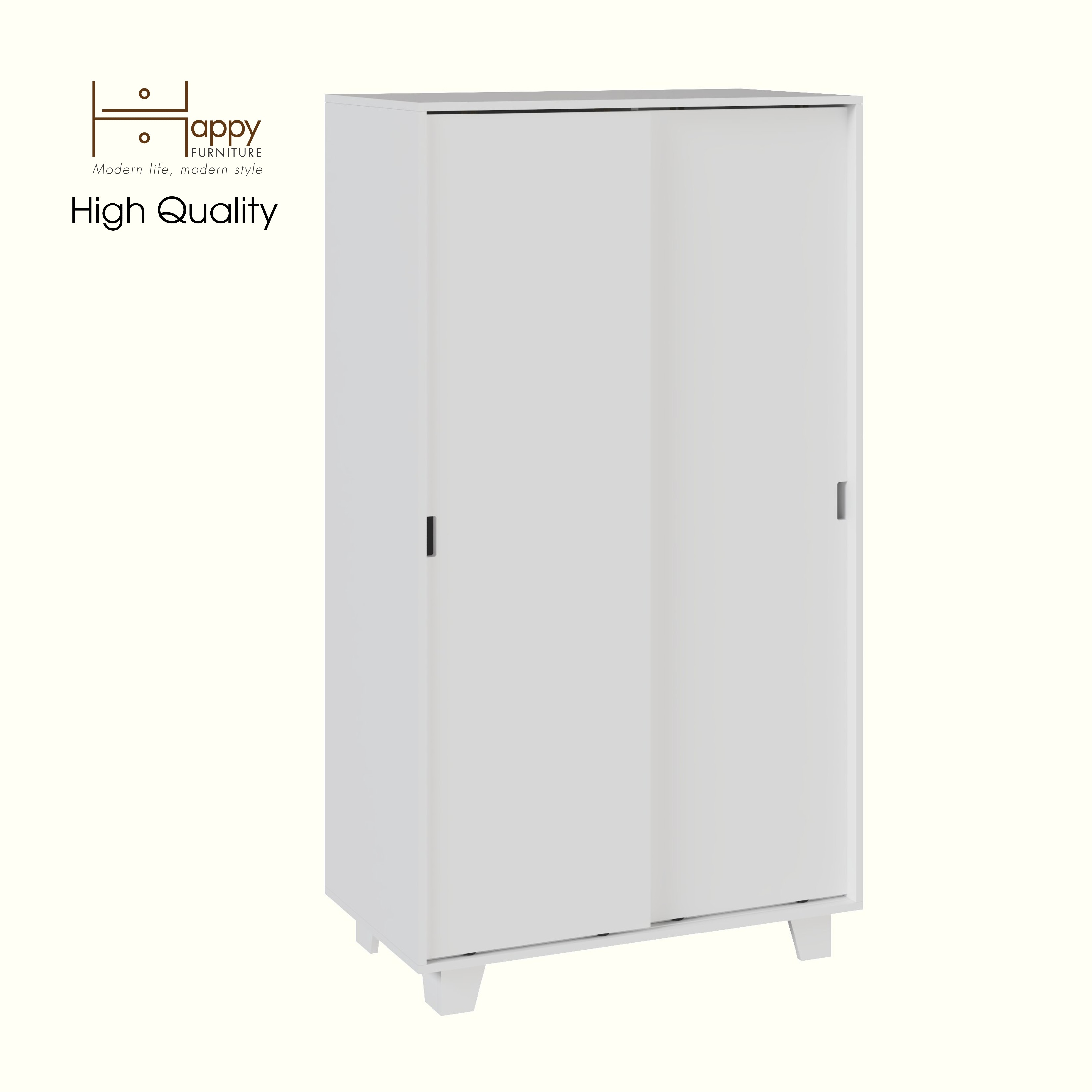 HAPPY FURNITURE , ALVA - Tủ quần áo 2 cửa lùa, TCL_041 , 100cm x 54cm x 180cm DxRxC