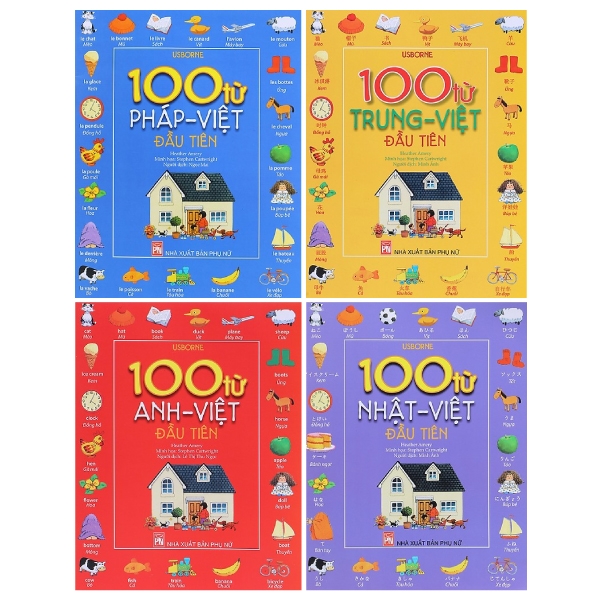 Combo 100 Từ Anh - Việt Đầu Tiên + 100 Từ Nhật - Việt Đầu Tiên + 100 Từ Pháp - Việt Đầu Tiên + 100 Từ Trung - Việt Đầu Tiên