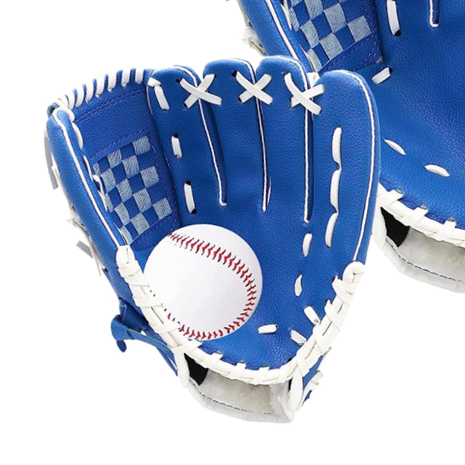 2Pcs Baseball Glove Softball Gloves Infield Outfield Gloves Baseball Fielding Glove Baseball Mitts with Ball for Team Game Beginner Backyard