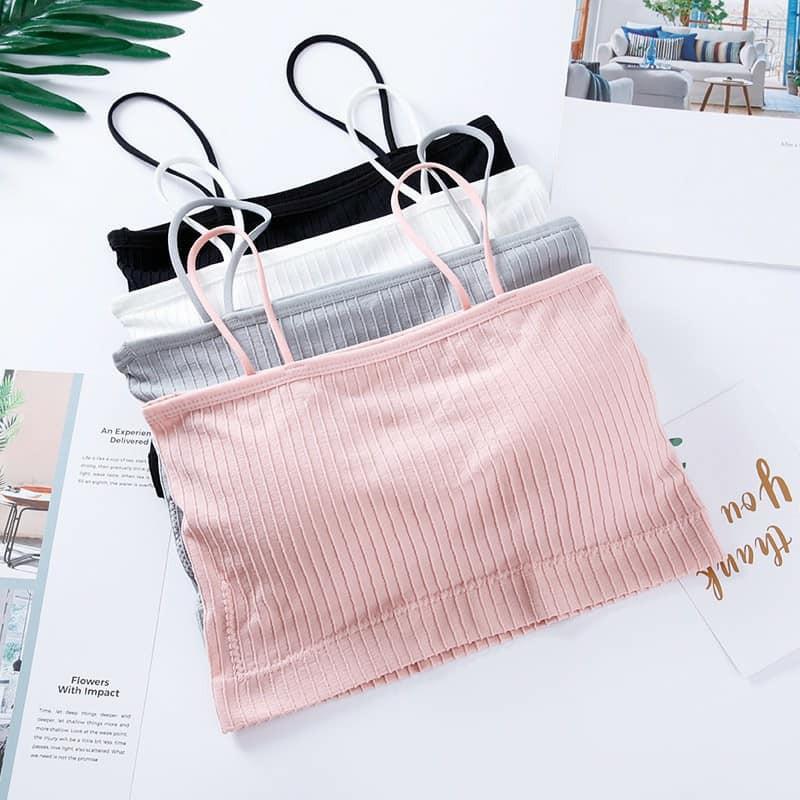 Áo Bra 2 dây gân tăm đệm mỏng, co giãn ôm ngực, mềm mịn - BRA01
