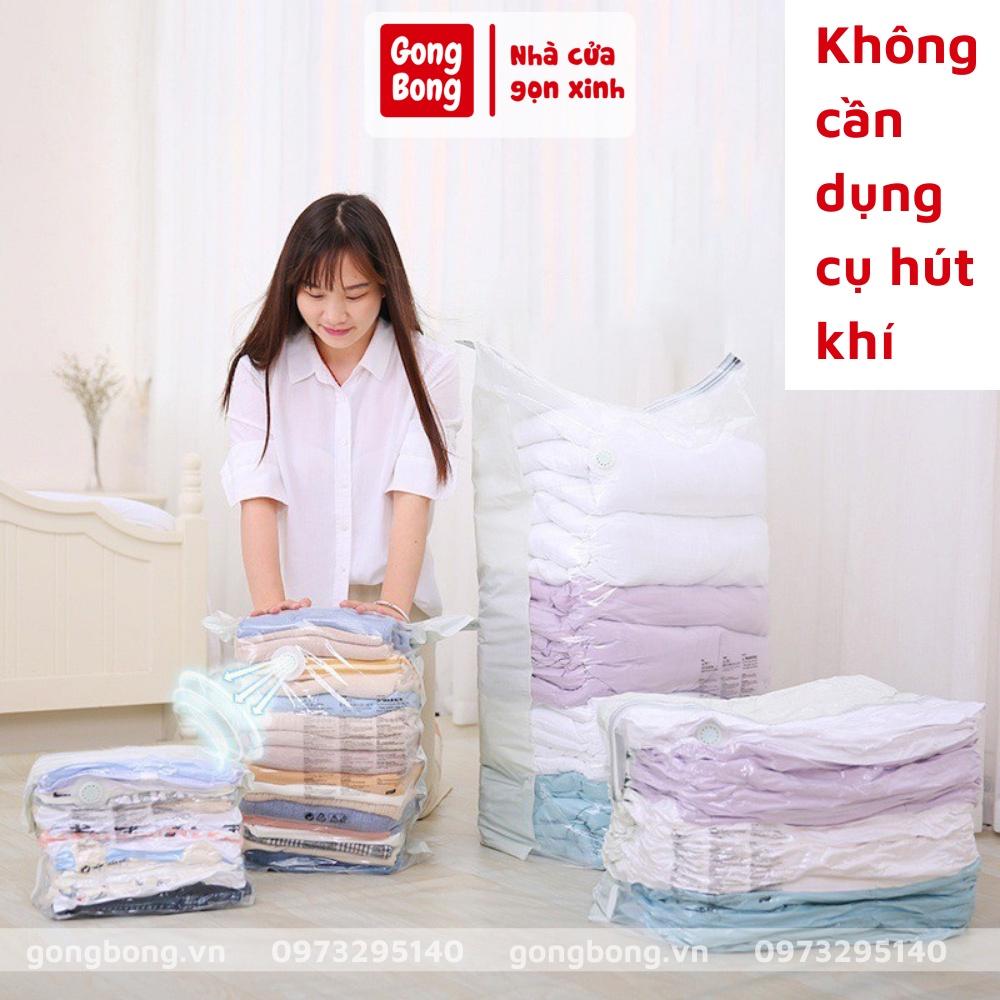 Túi hút chân không đựng quần áo không cần bơm đựng chăn màn dùng tay ép tiện lợi