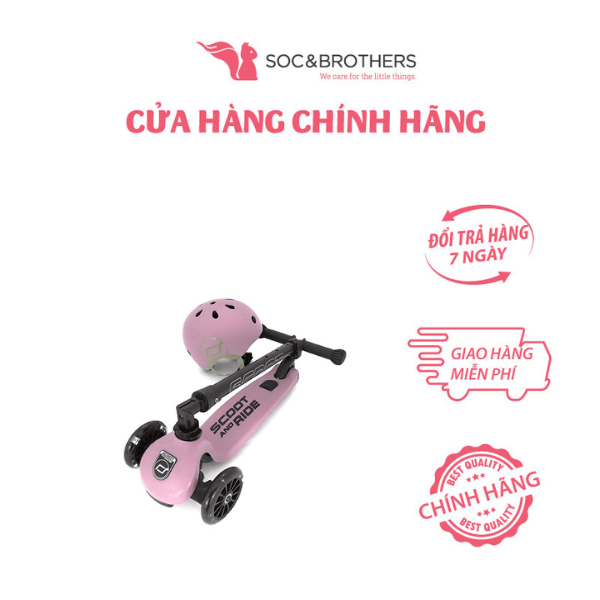 Xe scooter trẻ em Scoot and Ride Highwaykick 3 LED màu Rose
