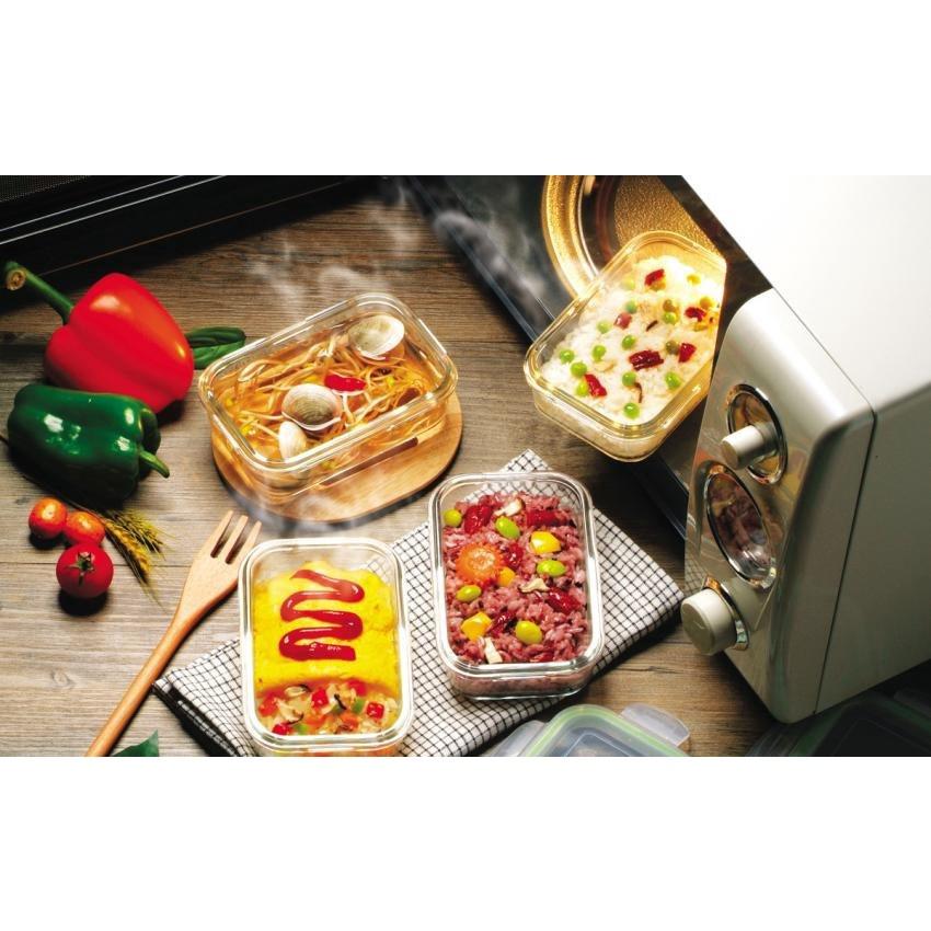 Bộ 5 hộp thủy tinh COBA'COOK chịu nhiệt hộp đựng cơm trữ thức ăn thực phẩm trong tủ lạnh chữ nhật 370ml- CCL35