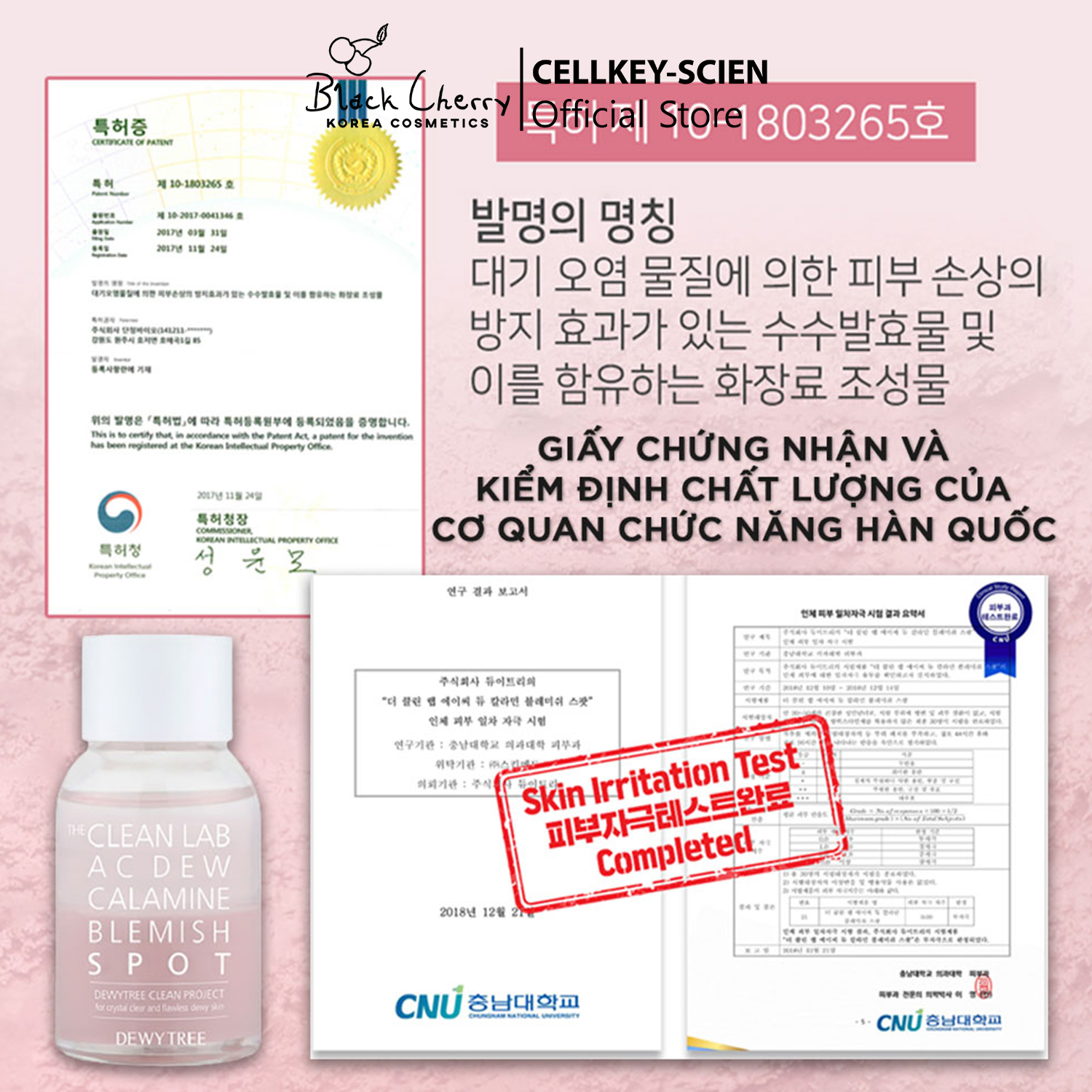 Serum Tinh Chất Chấm Mụn Lành Tính Nhanh Xẹp Mụn Chống Thâm Và Sẹo Rỗ DewyTree The Clean Lab AC DEW Calamine Blemish Spot 20ml