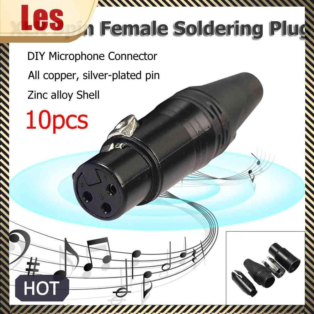 Set 10 Đầu Nối Dây Cáp Âm Thanh XLR 3Pin