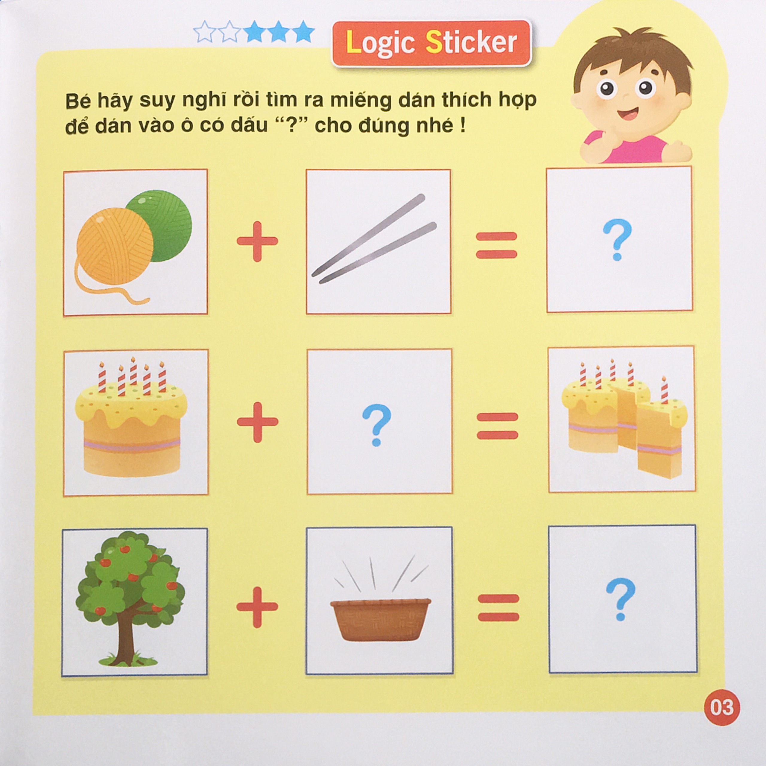 Logic Sticker for kids - Dán hình phát triển tư duy cho bé - quyển 1 - ndboks