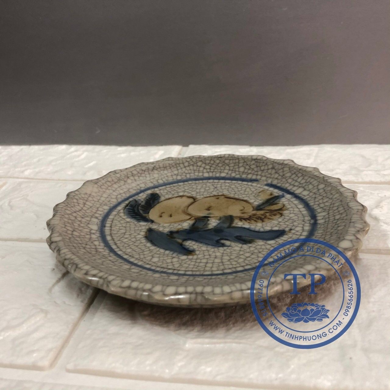 Đĩa cúng trầu cau xôi cỡ bé bằng sứ BH10131