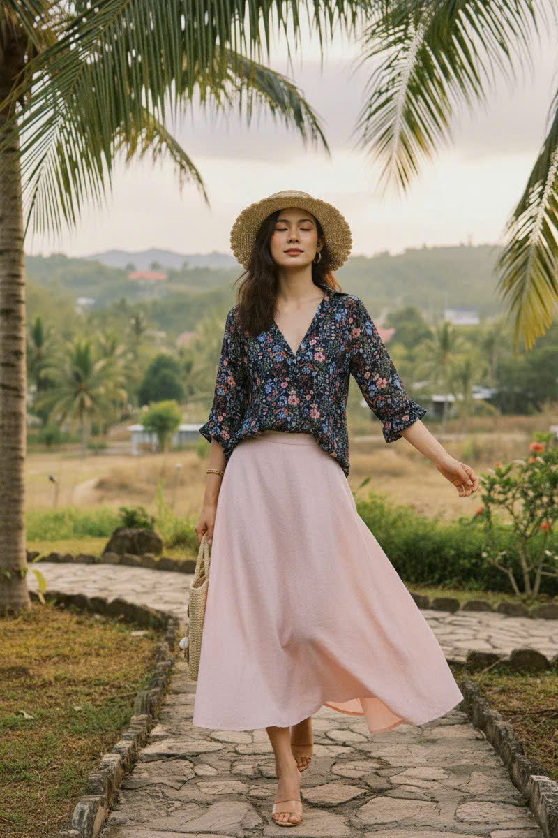 Áo Sơ Mi Hoa Điểm Ngọc, Áo Sơ Mi Tay Dài Nữ Chiffon Voan Hoa Cổ Điển Vintage thời trang thiết kế Hity Top171