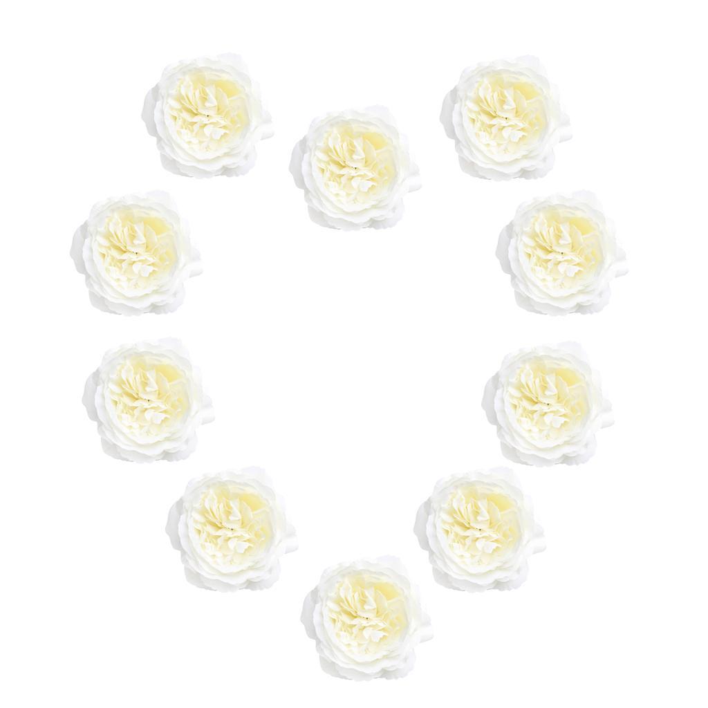 10 Pieces Artificial Silk Rose Flower Head Home Wedding Decor Champagne