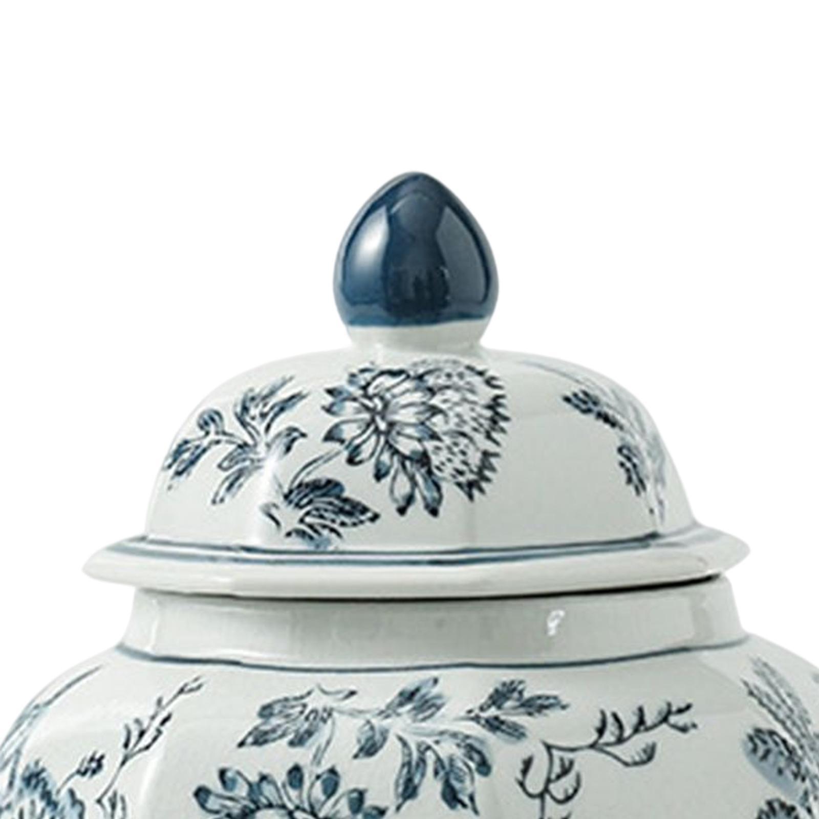 Ceramic Ginger Jar Containers Storage Tin Exquisite with Lid Plants Holder Handicraft Flower Vase for Shelf Desk Party Decoration Collection