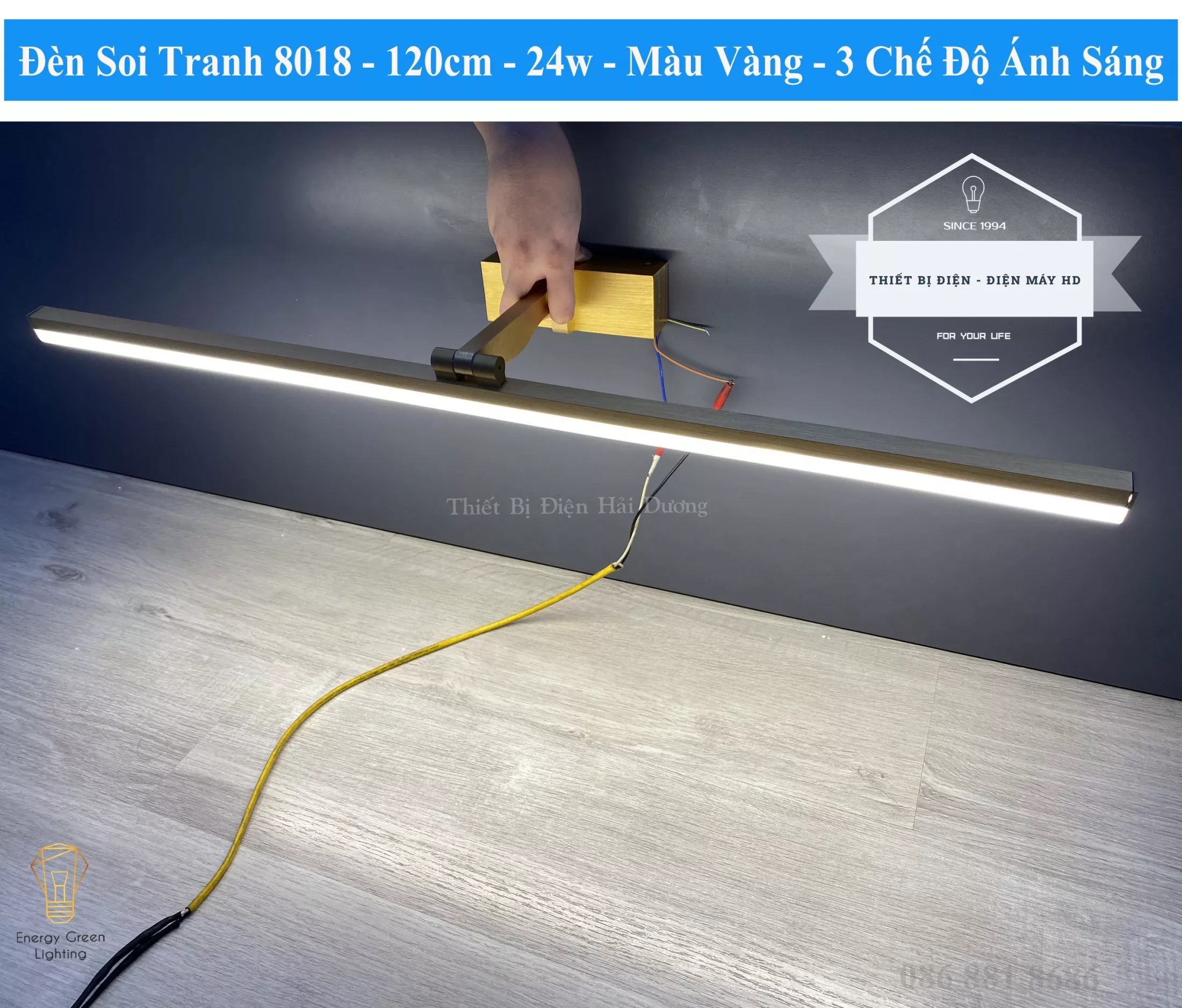 Đèn soi tranh - Đèn rọi gương Led Model 8018 120cm 24w 3 Chế Độ Ánh Sáng - Điều chỉnh được góc chiếu