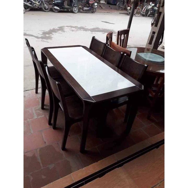 Bàn ăn 6 ghế gỗ sồi mẫu 2