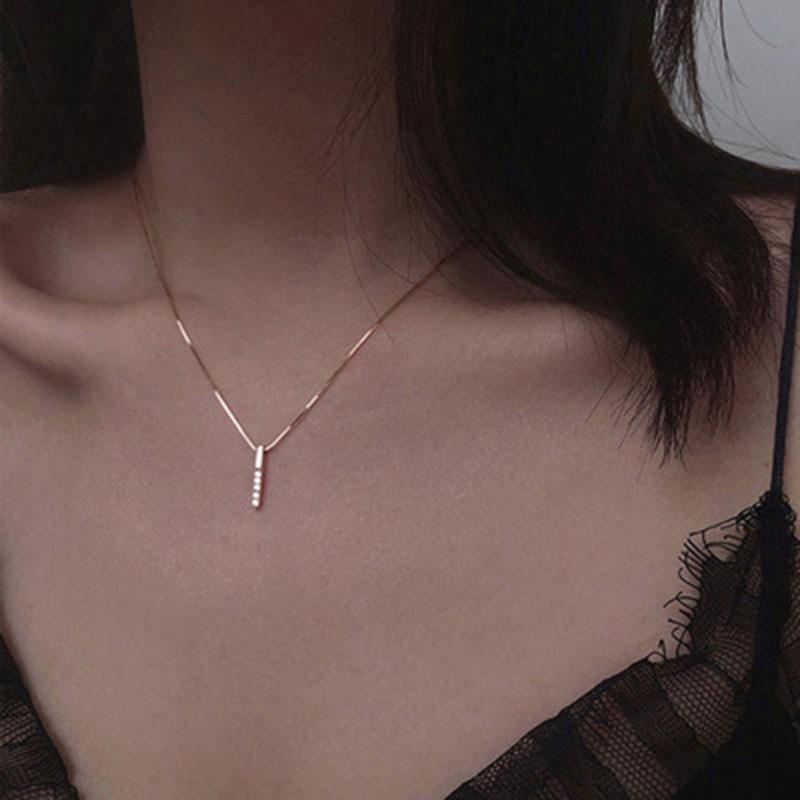 Dây chuyền nữ ATJ9905 , hình dọc đính đá phong cách năng động - ANTA Jewelry