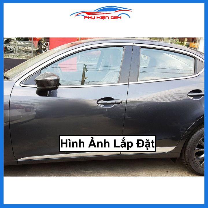 Bộ nẹp viền chân kính cong kính MAZDA 2 2015-2021 Inox sáng bóng chuẩn form xe