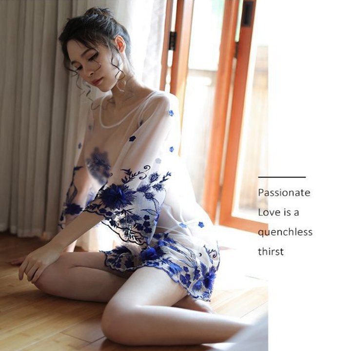 Sét Áo Ngủ Gợi Cảm Kèm Quần Lót Lọt Khe Quyến Rũ Sexy Thoáng Mát Freesize Dưới 55kg