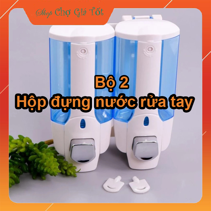 Bộ 2 hộp đựng nước rửa tay xà phòng treo tường đơn x 330ml