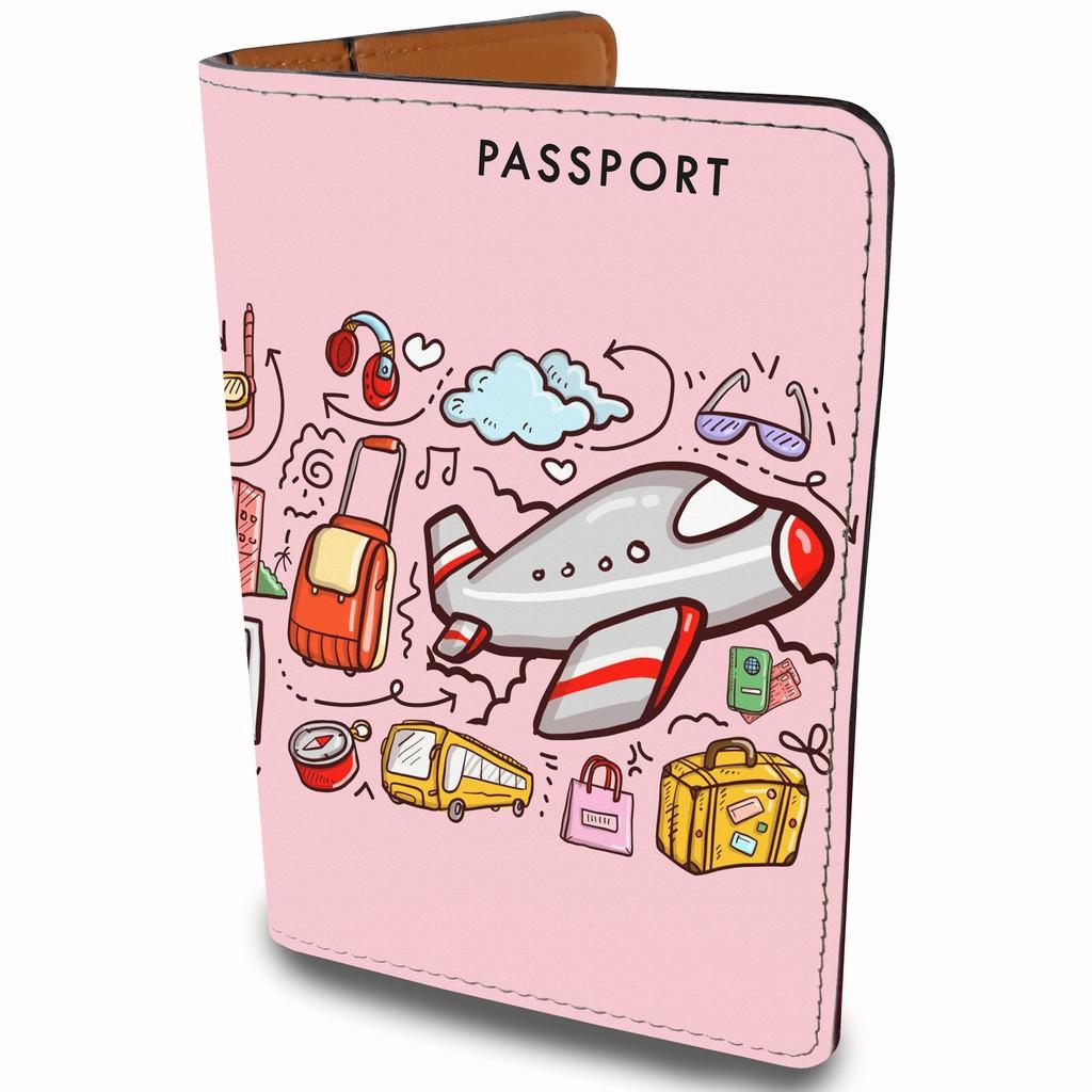 Bao Da Hộ Chiếu TRAVEL THE WORLD CUTE - Passport Cover Holder - Ví Đựng Passport Dễ Thương Độc Lạ - PPT141
