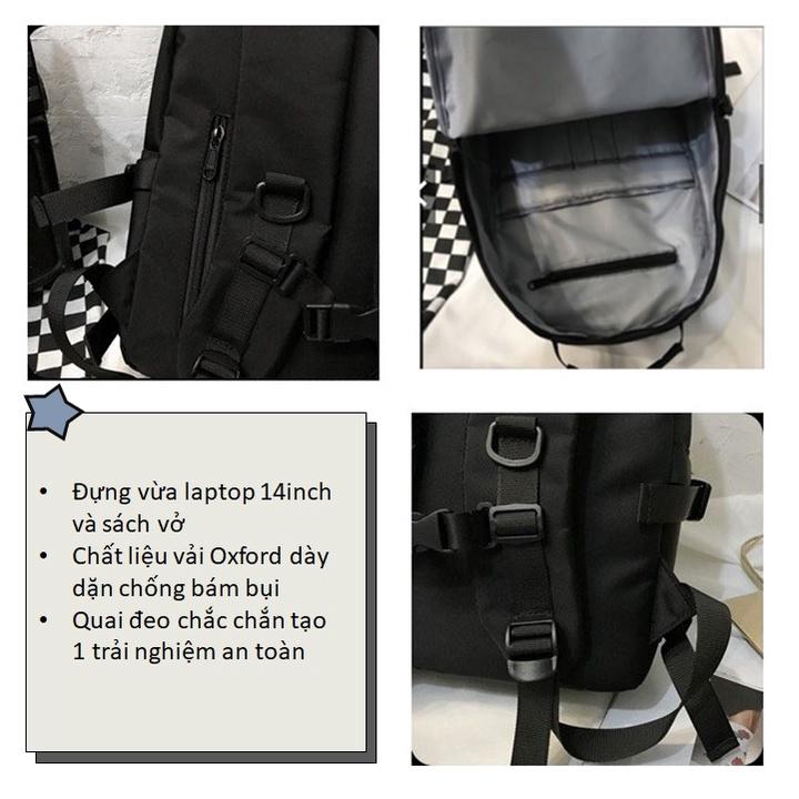 Balo Ulzzang Basic chống nước siêu dày, balo đi học basic 607ULZ
