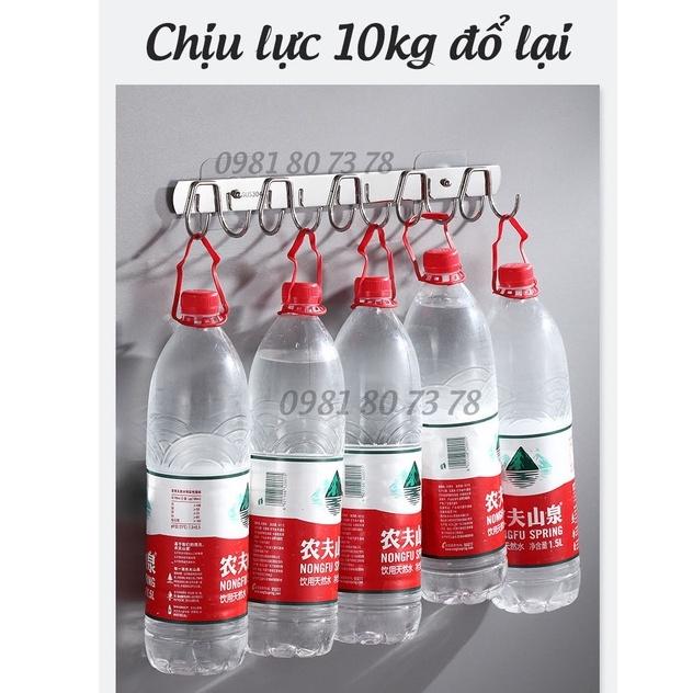 Thanh Treo Đồ 10 Móc Inox 304 Dán tường, Móc Treo Vật Dụng Dán Tường Siêu Chắc