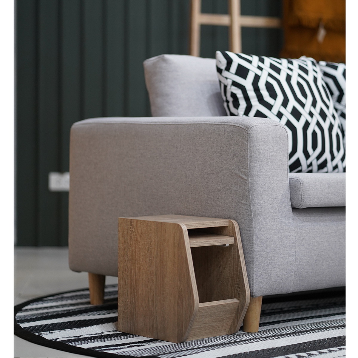 SB Furniture, Looms, Jayden-B Open Box, Solid Oak Color, W20xD30xH30 cm.