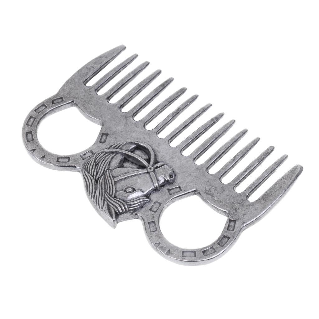 8xStainless Steel Polished Horse Pony Grooming Comb Tool Currycomb Accessory