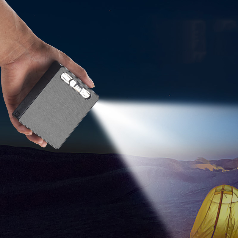 Bật Lửa Điện Kiêm Hộp Đựng Thuốc 20 Điếu Có Đèn Pin - Sạc Điện