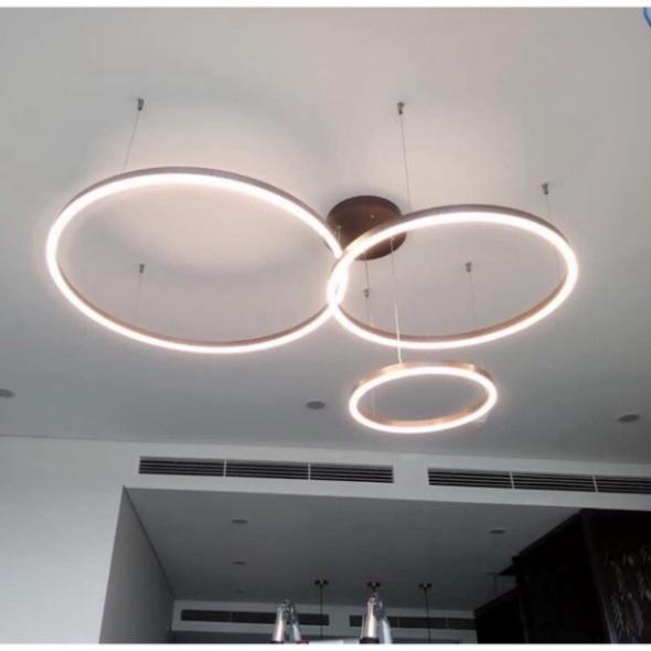 Đèn thả 3 vòng 40-60-80 mầu vàng và cafe DT HQ