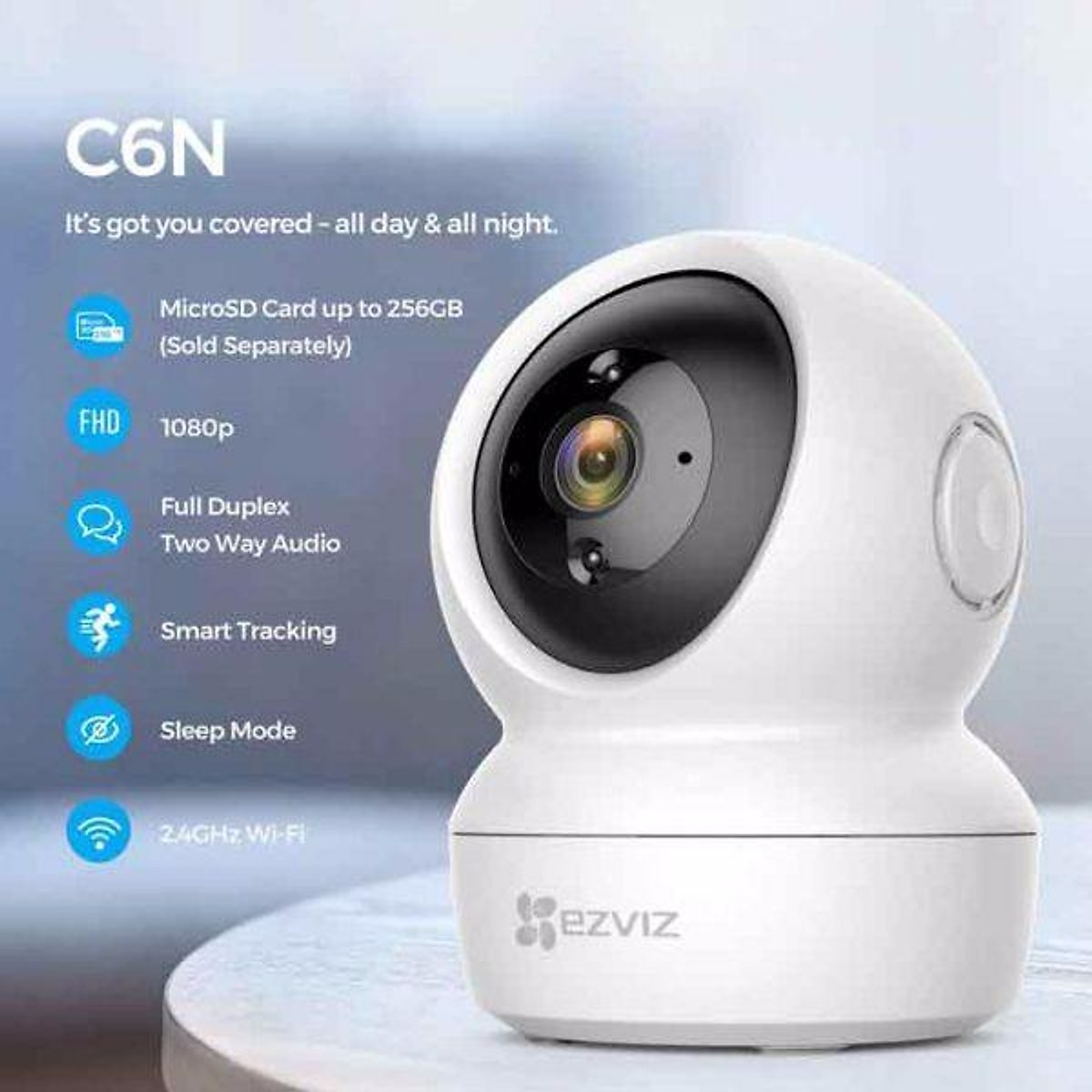 Camera IP EZVIZ C6N 2MP 1080p Smart Night Vision (Tặng Thẻ Nhớ Hikvision 32Gb) - Hàng Chính Hãng