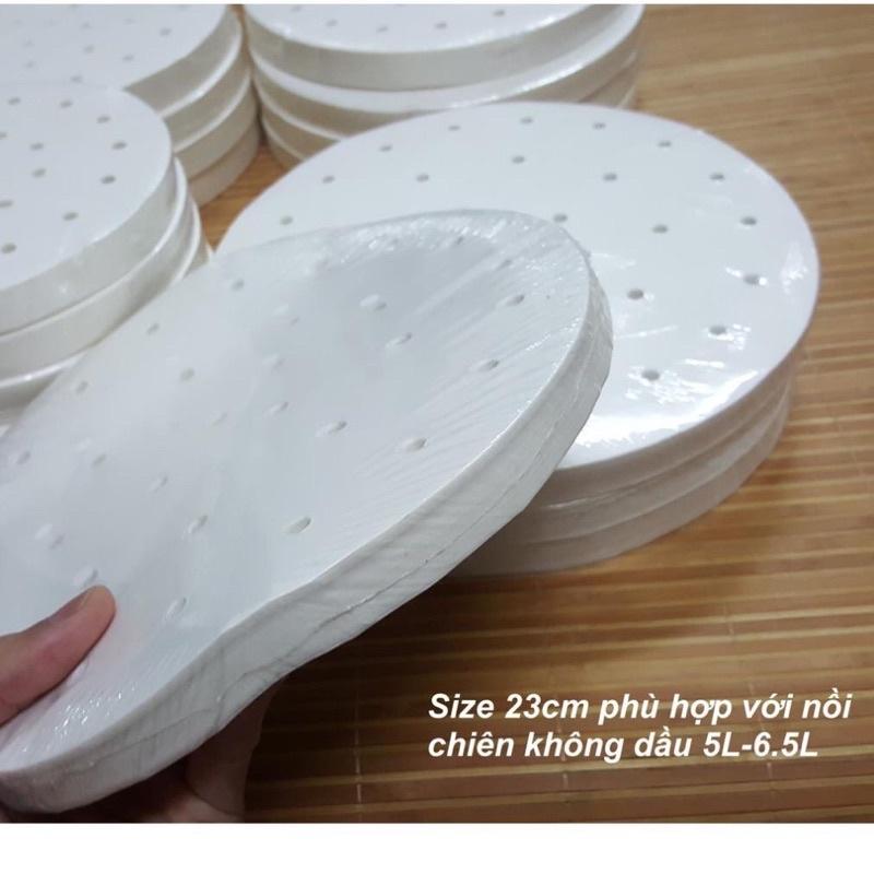 100 Tờ Giấy nến đục lỗ lót nồi chiên không dầu size to