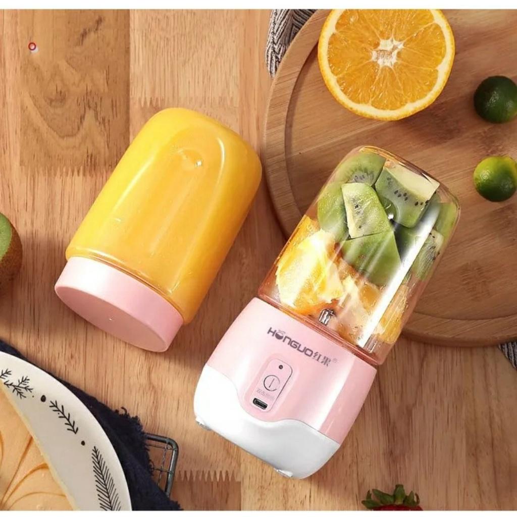 Máy xay Sinh Tố Cầm Tay Sạc Tích Điện Honguo 300ml 6 Lưỡi Dao Sắc Bén, Dung Lượng Pin 1200Mah, Nhựa Plastic Cao Cấp