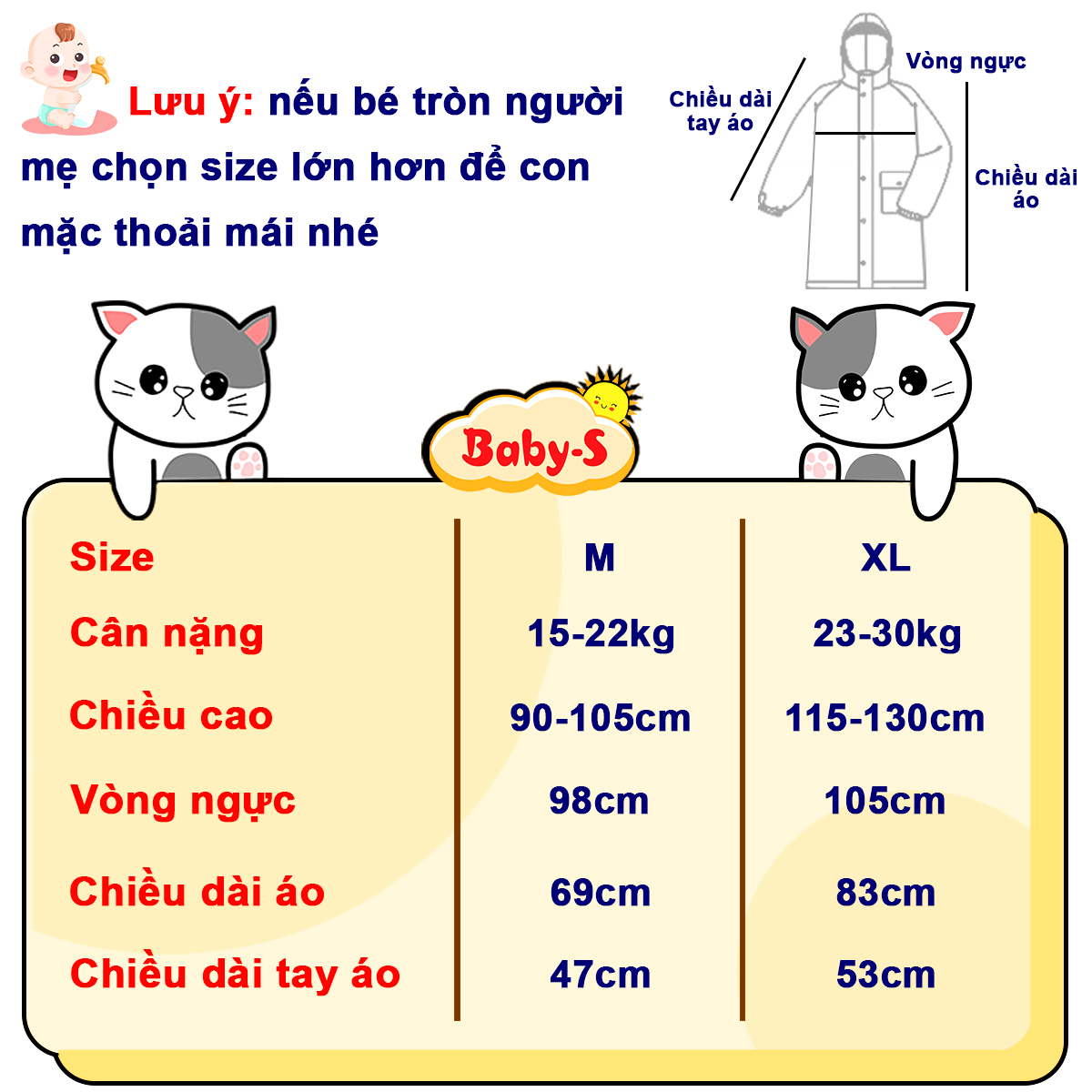 Áo mưa cho bé họa tiết hình thú ngộ nghĩnh Baby-S, Áo mưa trẻ em 2-10 tuổi nhiều màu xinh xắn – SAM015