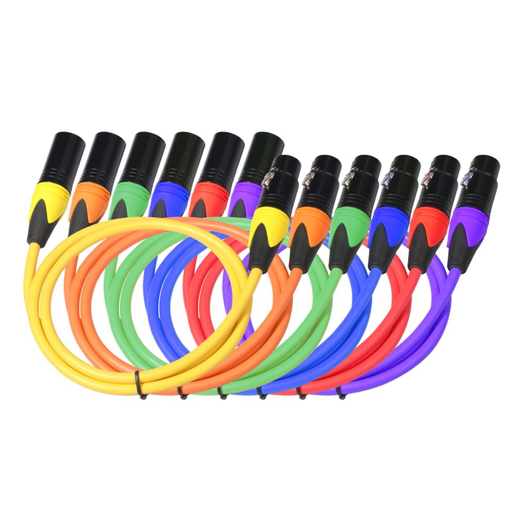 XLR Male to Female Microphone Cable 3.3ft-16.4ft, 5 Colors 4 Sizes for Choose