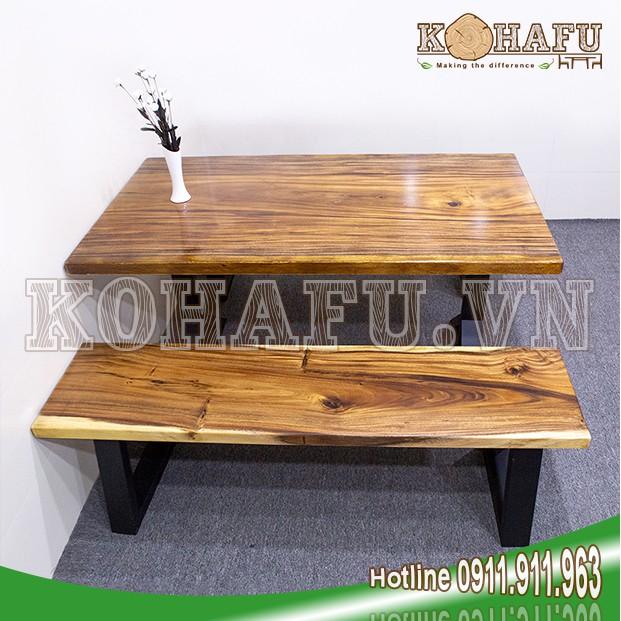 Mẫu bàn ăn gỗ me tây nguyên tấm hiện đại