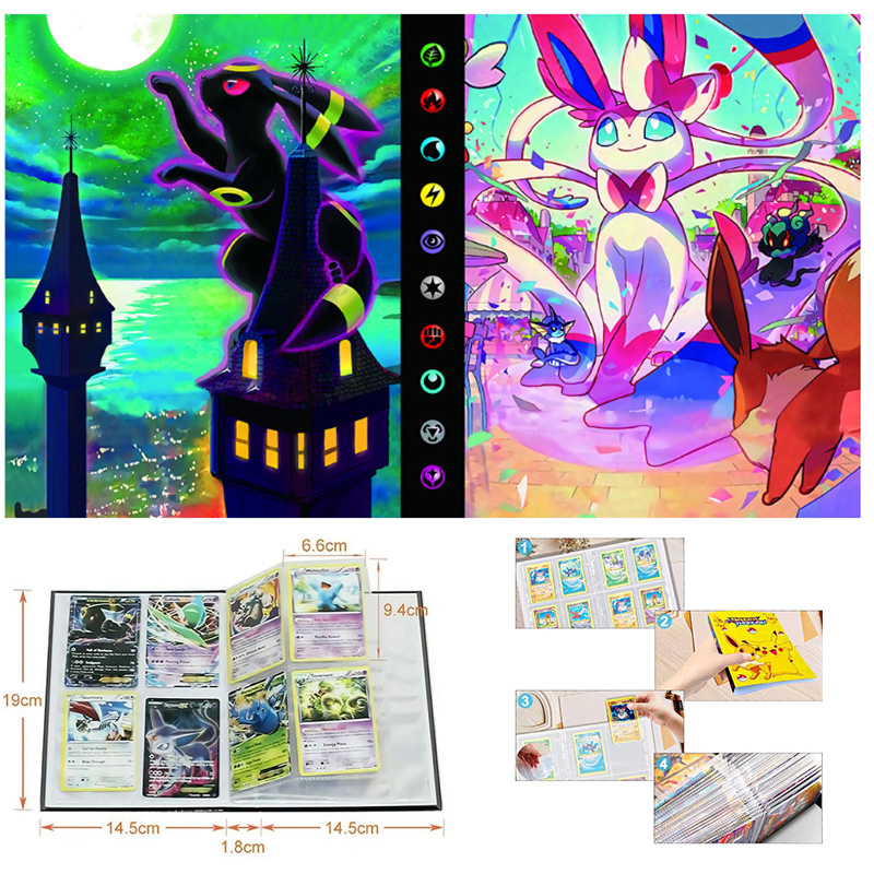 Album pokemon chứa 240 cards Eevee Shiny hệ bóng đêm và tiên Umbreon Sylveon khổng lồ Vmax 1492 27