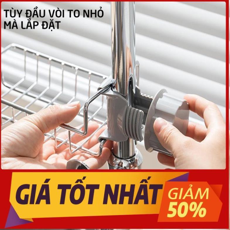 Giá để treo vòi nước gắn lavabo thông đa năng minh khay kệ inox đựng đồ phòng tắm nhà bếp trang trí đẹp