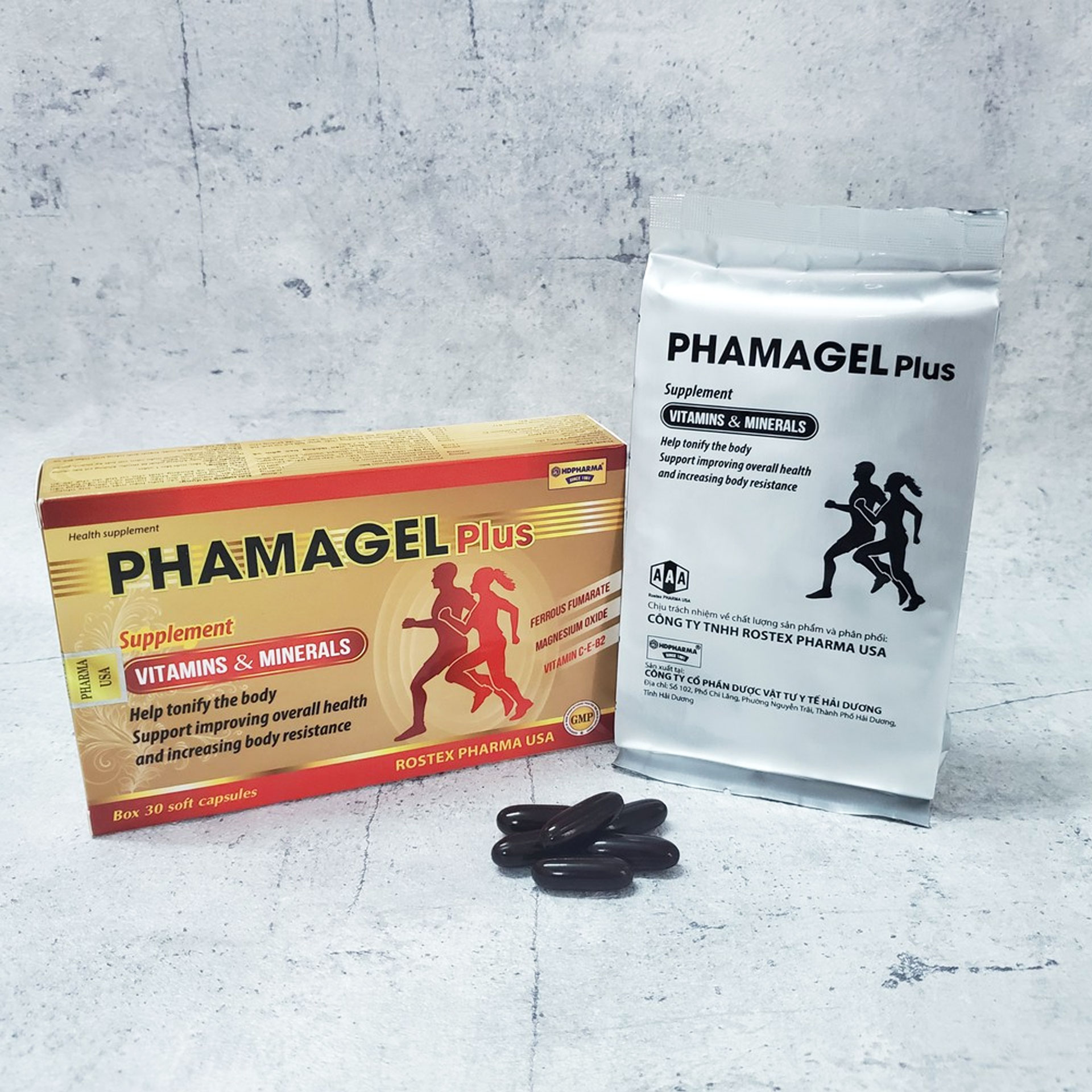 Vitamin tổng hợp PHAMAGEL PLUS HDPHARMA bồi bổ cơ thể, tăng cường sức đề kháng Hộp 30 viên