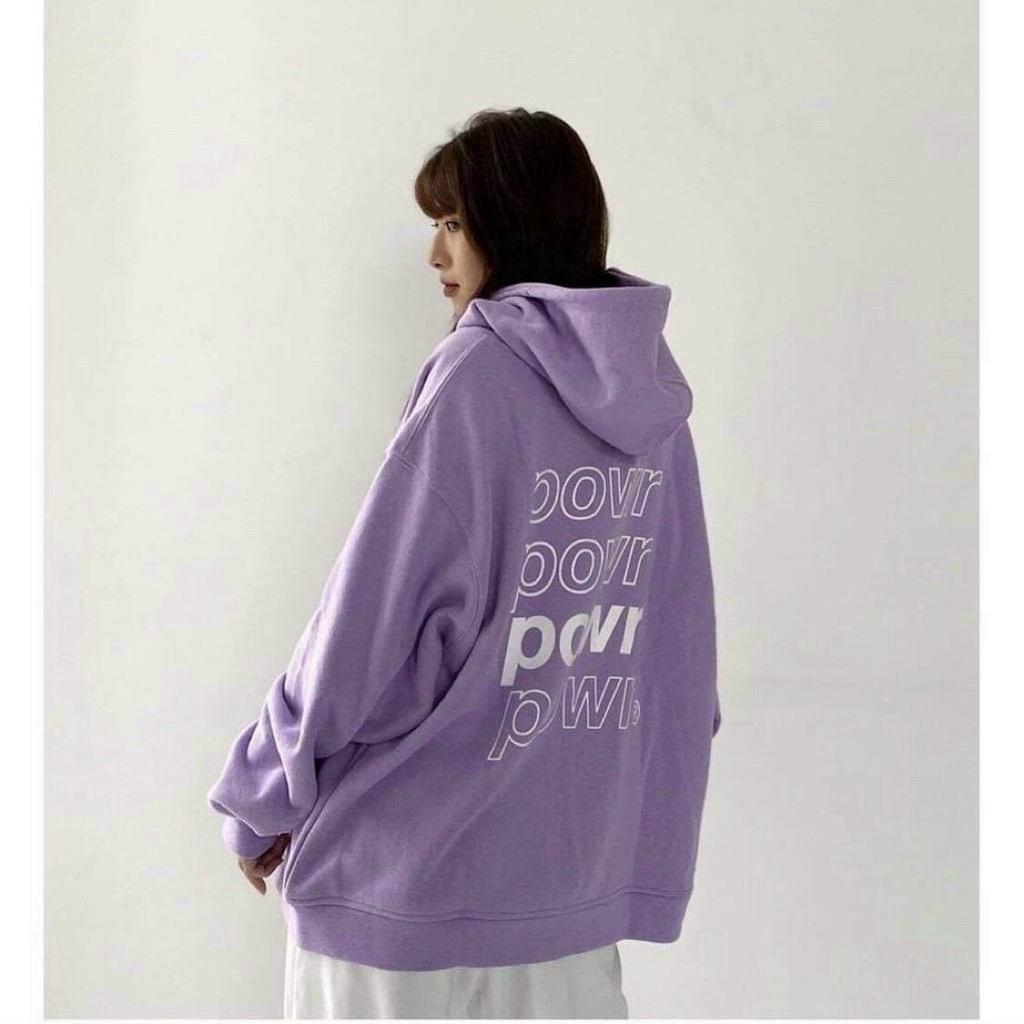 Áo hoodie Nam Nữ form rộng POWR dây kéo thời trang chất nỉ ngoại tp0036