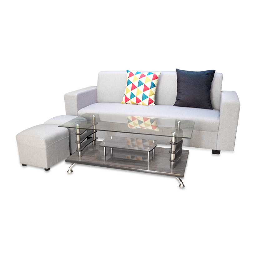 Sofa văng Juno Sofa ES-001 180 x 70 x 75 cm (xám)+ 2 ghế đôn